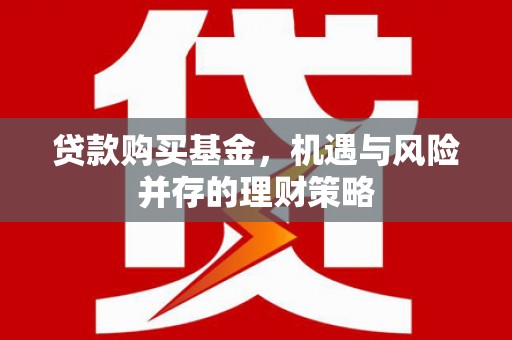沙洋贷款购买基金，机遇与风险并存的理财策略