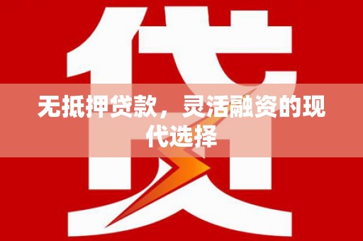 河源无抵押贷款，灵活融资的现代选择